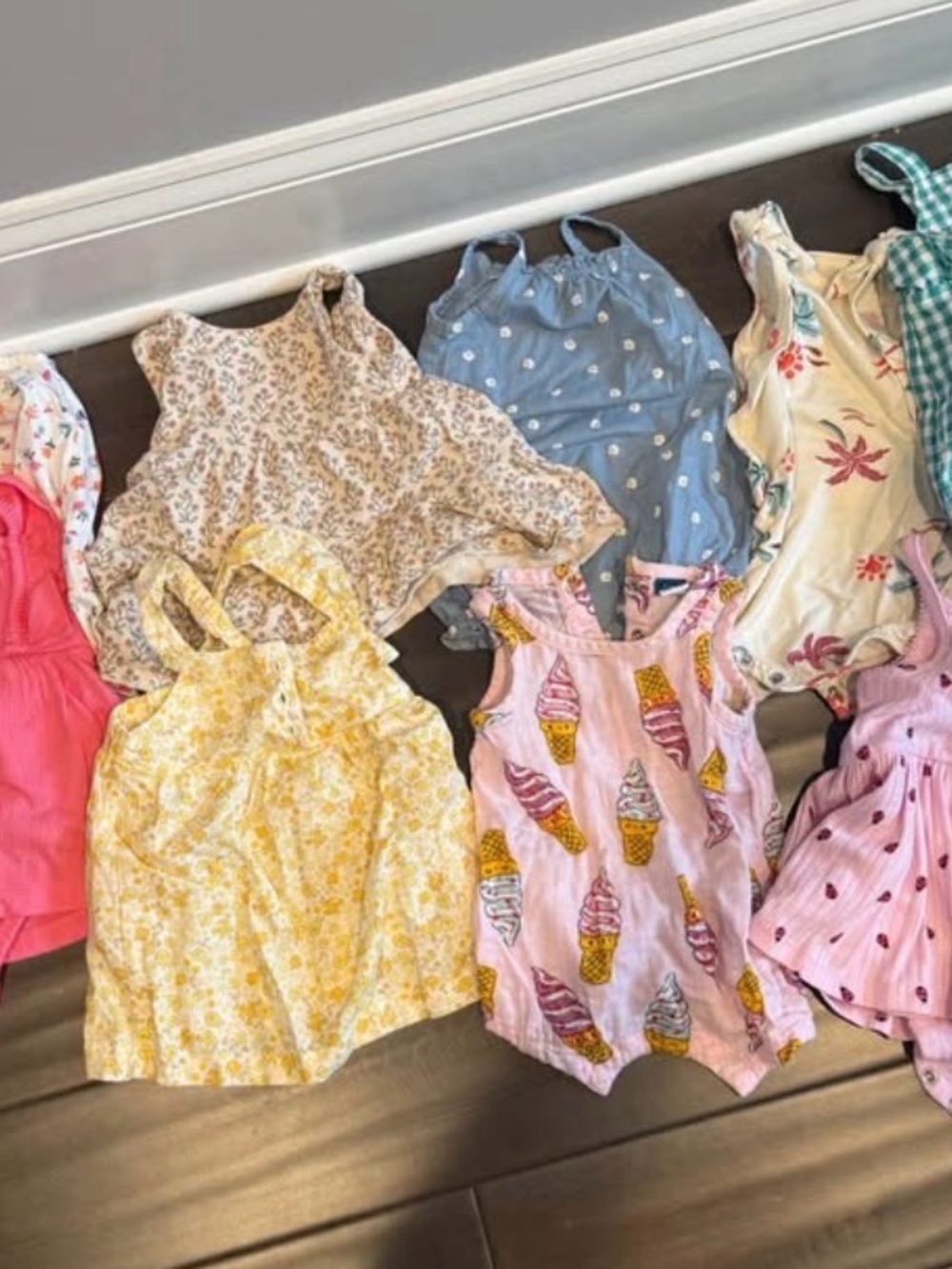 Mixed Baby Girls Romper Bundle - Pastel Floral & Ice Cream Prints